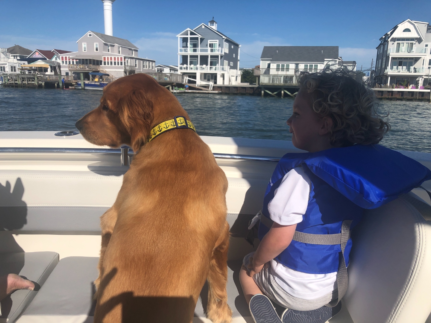 Friends having fun on the water